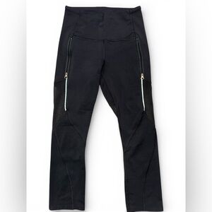 Lululemon Inspire Tight II Black High-Waisted Leggings with Zipper Detail